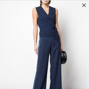 DVF cardigan sleeveless wrap top (navy)